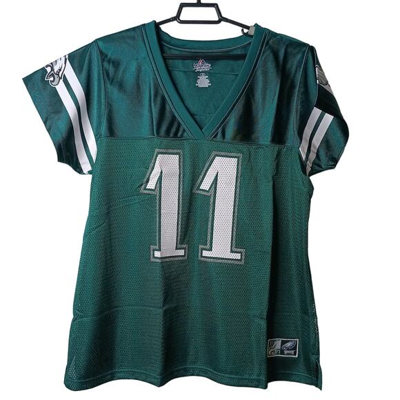 Majestic Womens NFL Philadelphia Eagles 11 Carson Wentz Mesh Jersey Plus Size 1X - Picture 1 of 9